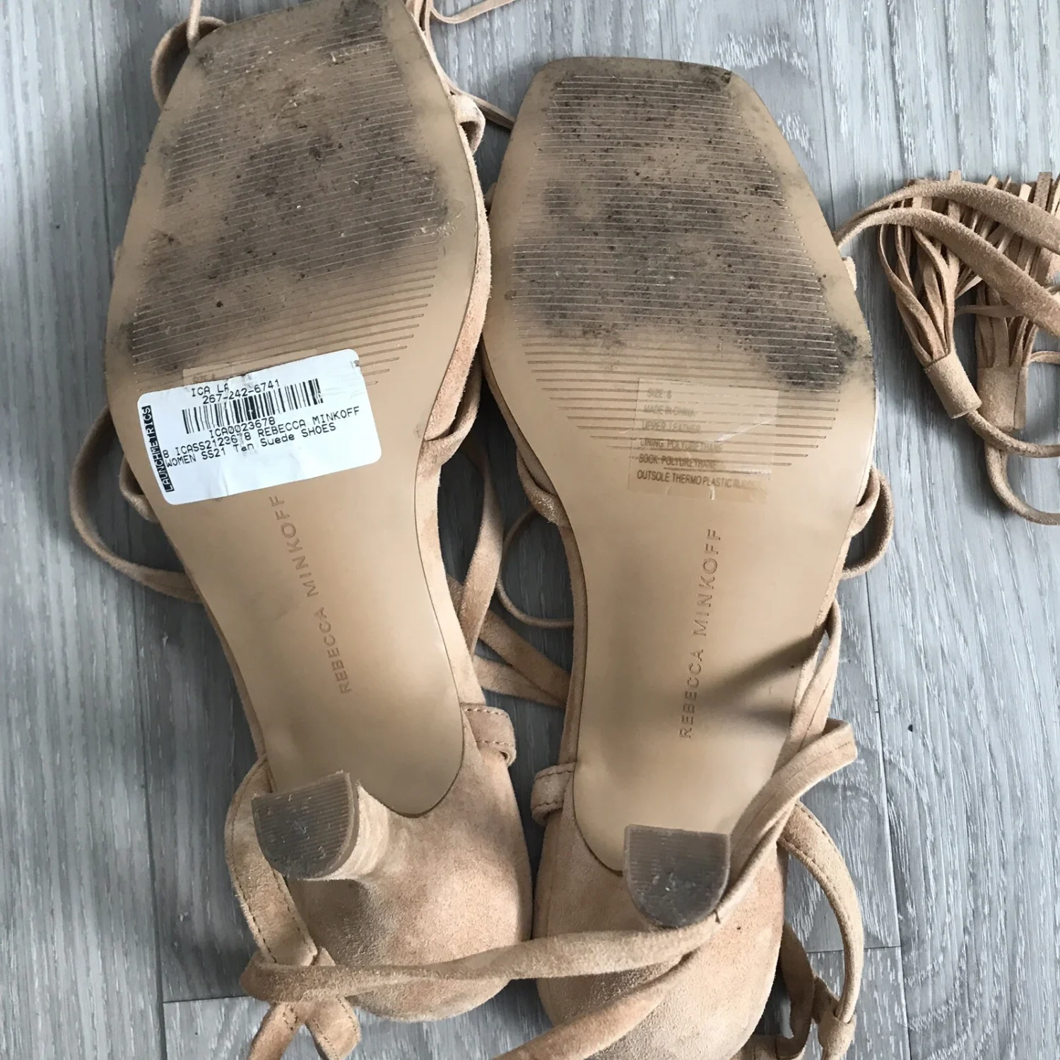 REBECCA MINKOFF 女式 8 棕色踝带中跟鞋凉鞋-