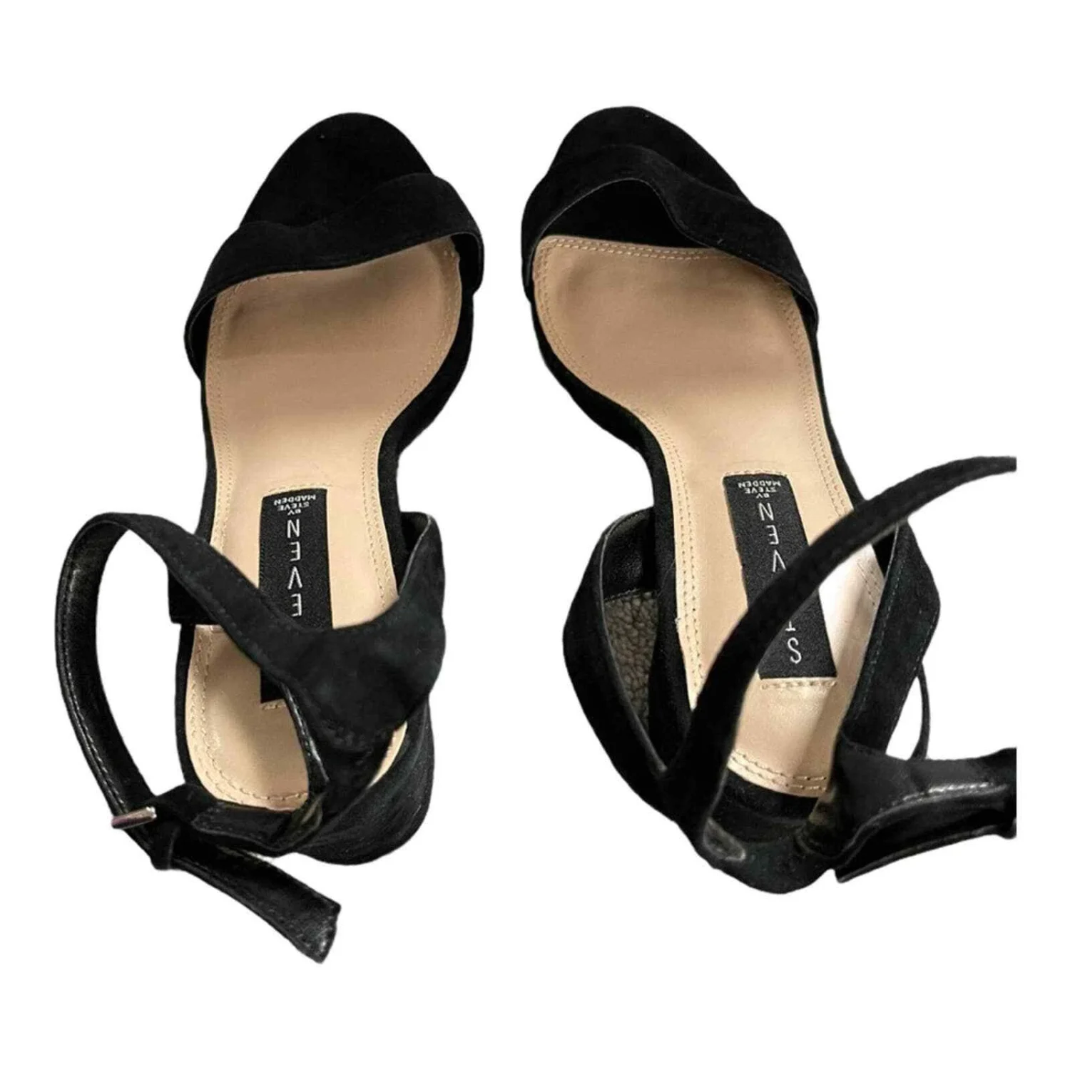 Steven By Steve Madden 黑色 Vice 麂皮绒粗跟凉鞋 11 码-