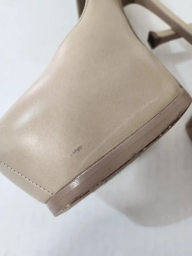 Yves Saint Laurent Tribto 女式裸米色皮革厚底高跟鞋 EU 39.5-