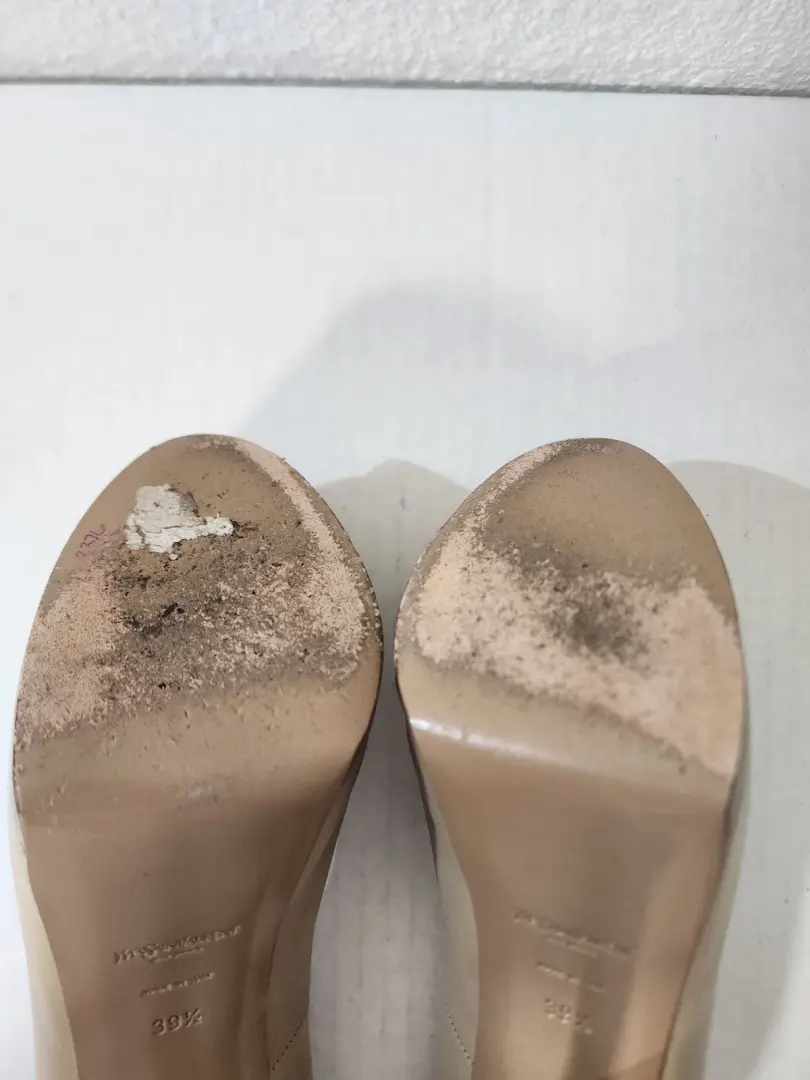 Yves Saint Laurent Tribto 女式裸米色皮革厚底高跟鞋 EU 39.5-