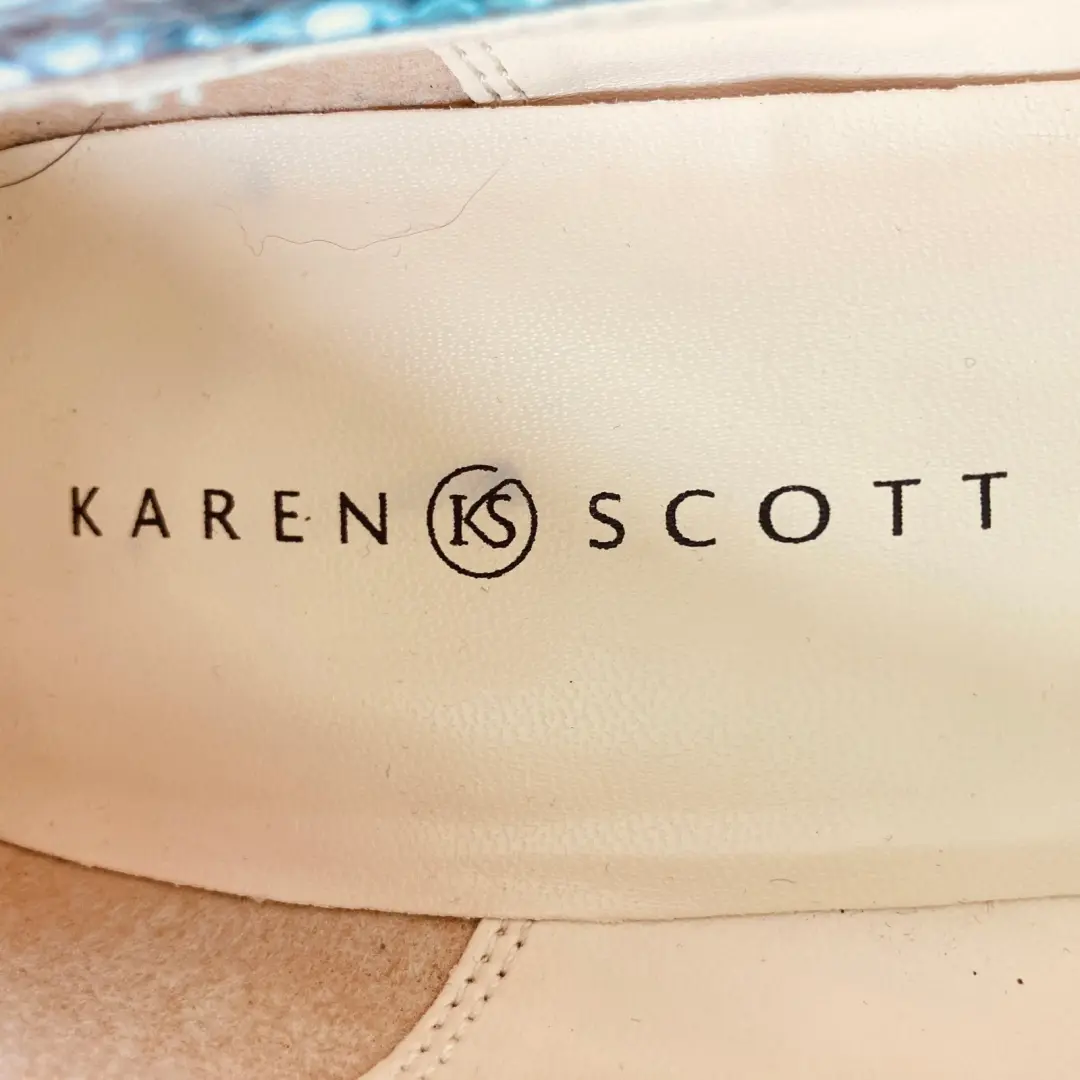 Karen Scott Clancy 蛇皮印花 3 英寸高跟鞋浅口鞋正装粉色蓝色 11 码-