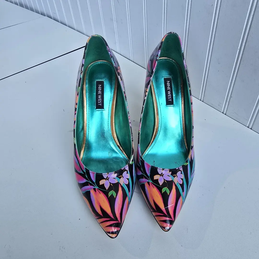 Nine West Tatiana 花卉女式高跟鞋美国 8 M 码多色-