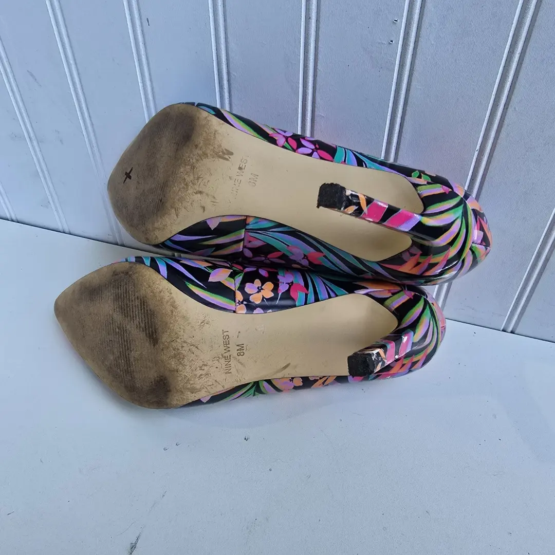 Nine West Tatiana 花卉女式高跟鞋美国 8 M 码多色-