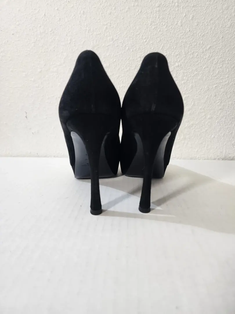 Yves Saint Laurent 女式鞋黑色麂皮绒厚底高跟鞋 40.5 码-