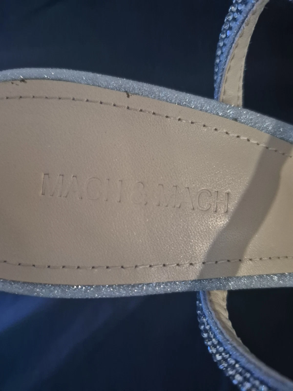 Mach & Mach 银色闪光高跟鞋(欧盟 39 码/美国 8.5 码)-