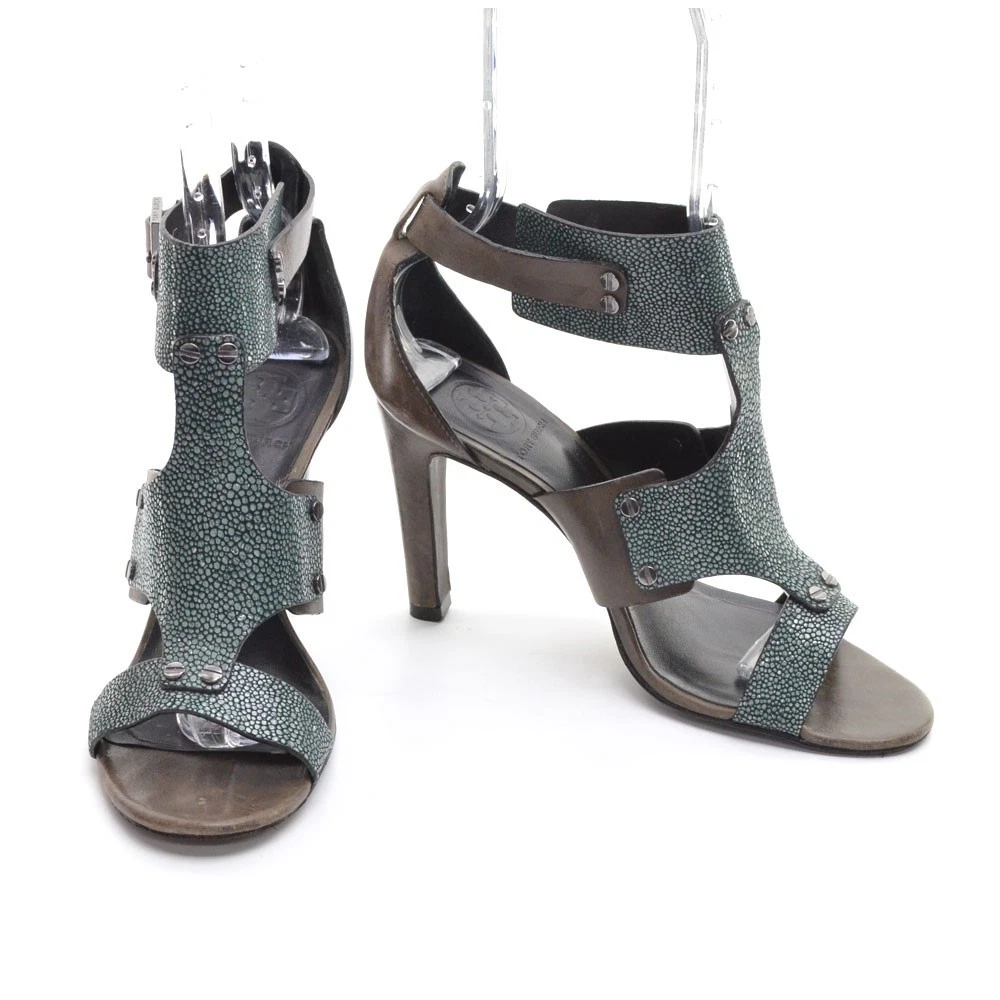 女士 Tory Burch Teagan Stingray Caged 高跟鞋 8 M 素食角斗士凉鞋-