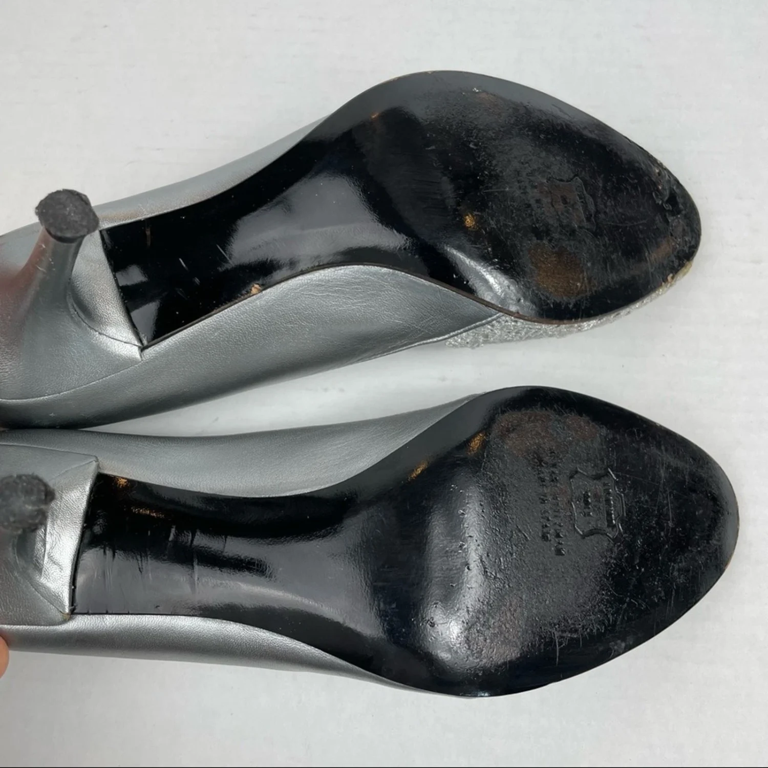 Stuart Weitzman Chantelle Chantilly 蕾丝 Alucha 银色婚礼泵 10.5 码-