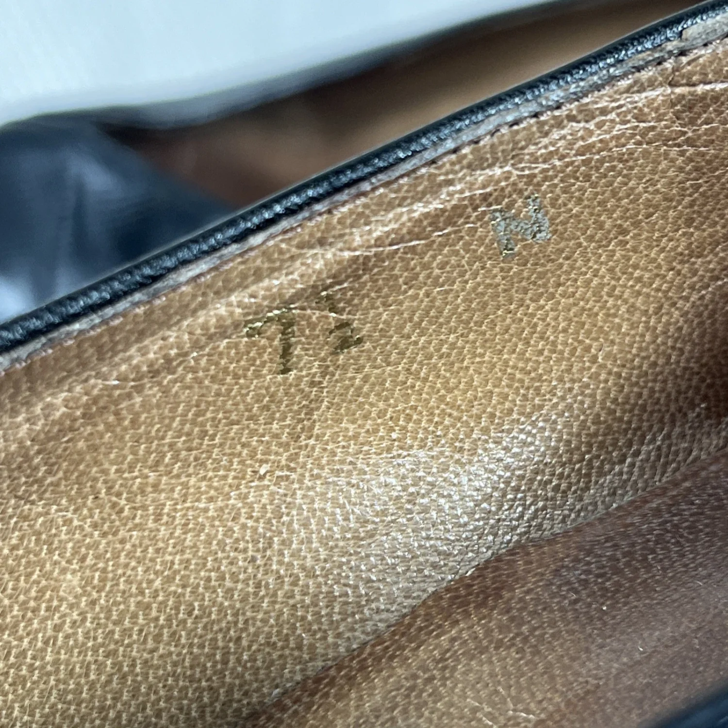 Fendi 复古 Garolino Zucchino FF 标志雕塑鞋跟黑色皮革高跟鞋 7.5 码-