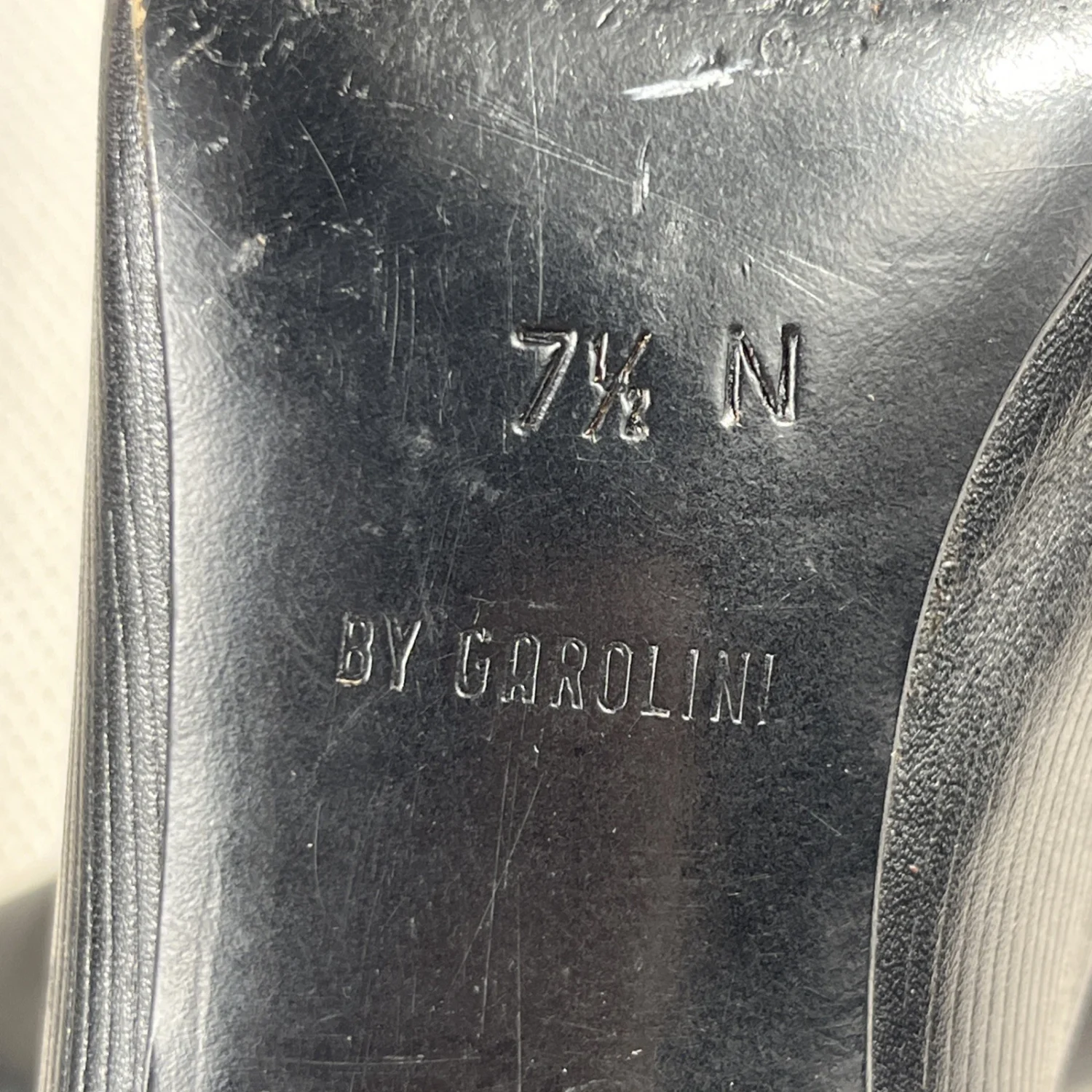 Fendi 复古 Garolino Zucchino FF 标志雕塑鞋跟黑色皮革高跟鞋 7.5 码-