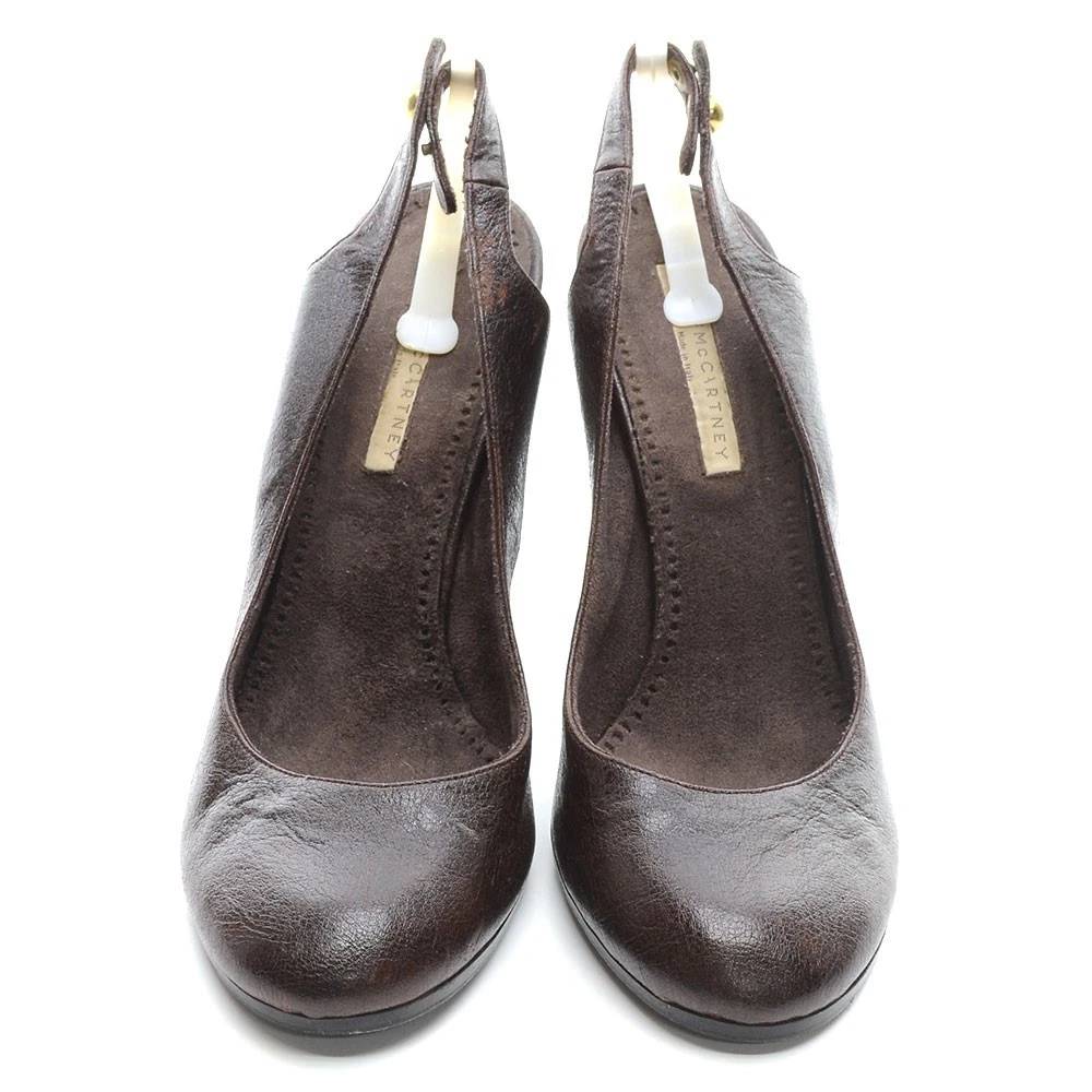 女士 Stella McCartney 露跟高跟鞋 39 / 8.5 棕色素食高跟鞋-