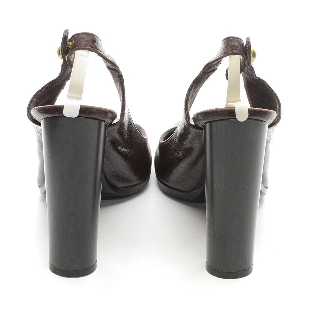 女士 Stella McCartney 露跟高跟鞋 39 / 8.5 棕色素食高跟鞋-