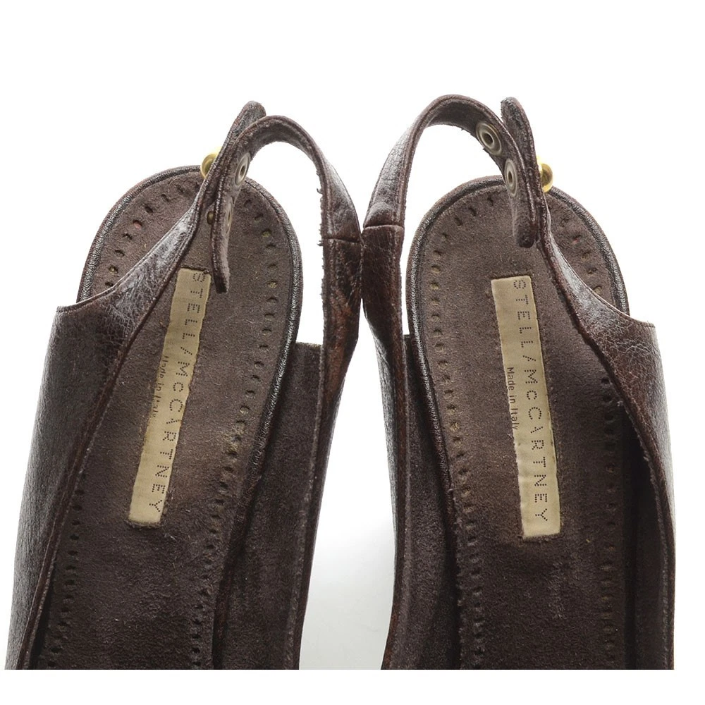 女士 Stella McCartney 露跟高跟鞋 39 / 8.5 棕色素食高跟鞋-