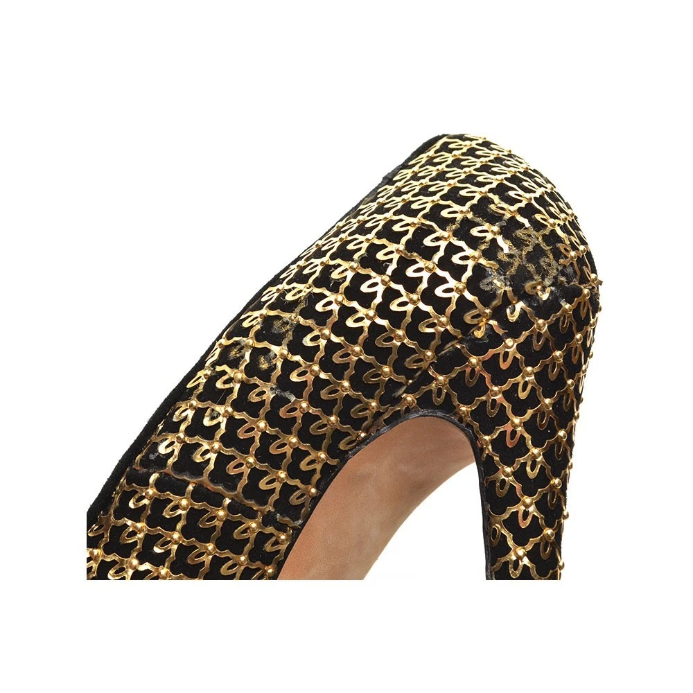 女士 Brian Atwood Maniac 隐藏厚底泵 39 / 8.5 金色覆盖鞋跟-