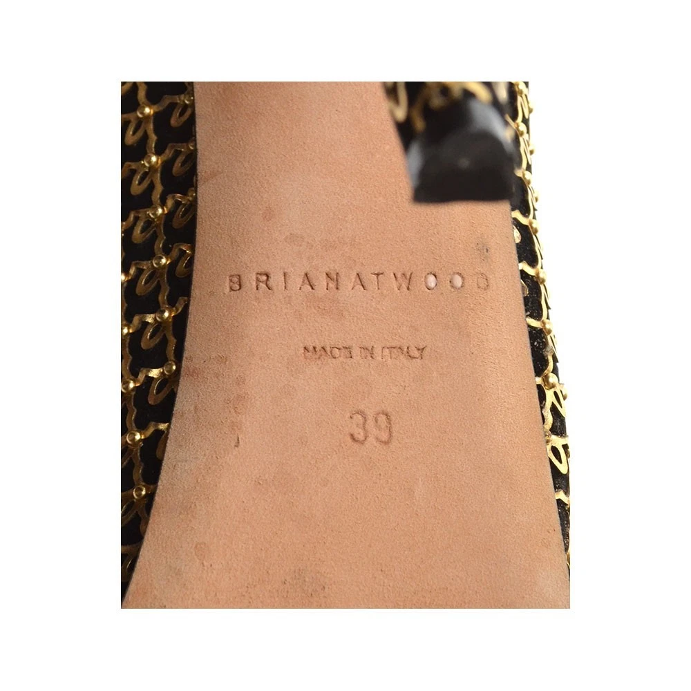女士 Brian Atwood Maniac 隐藏厚底泵 39 / 8.5 金色覆盖鞋跟-