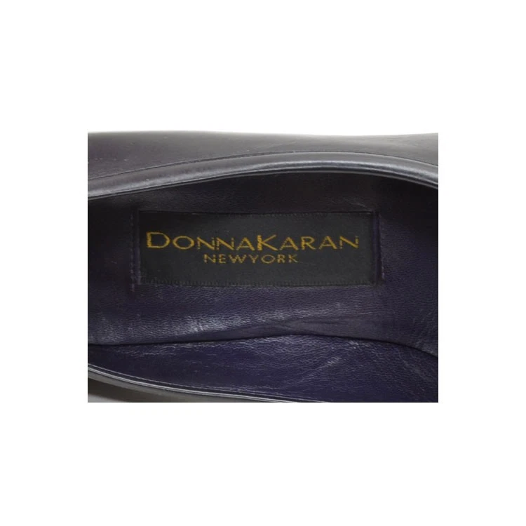 女士 Donna Karan 系列礼服高跟鞋 8 AA 黑色皮革高跟鞋-
