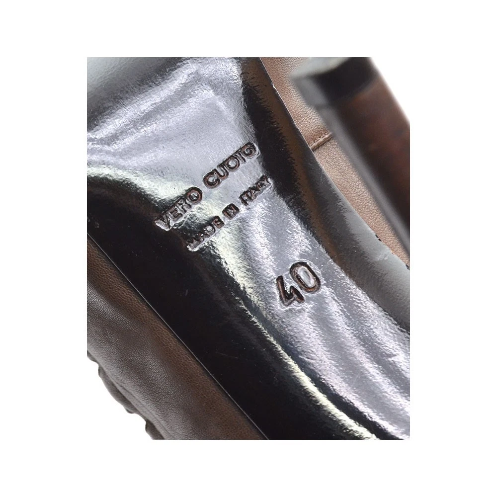女士 H | Williams 系带露趾高跟鞋 40 / 9.5 棕色皮革高跟鞋意大利-