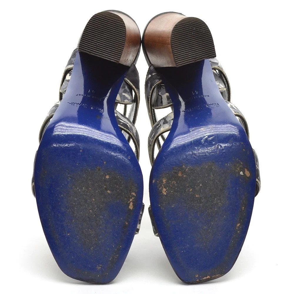 女士 Paul Smith 绑带高跟鞋 41 / 10.5 格鲁吉亚黑色皮革浅口鞋-