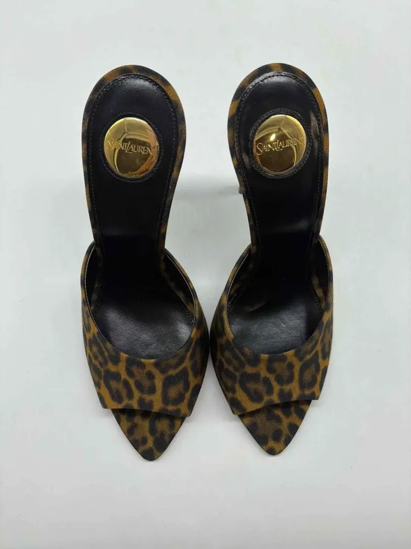二手 Yves Saint Laurent 棕色 38 码拖鞋高跟鞋-