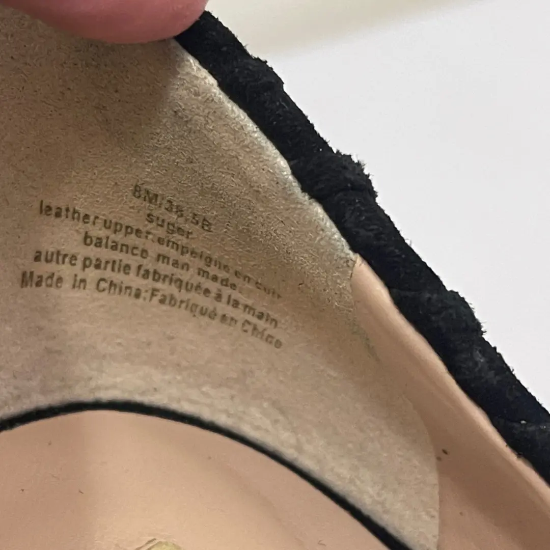 KARL LAGERFELD Paris Suger 黑色麂皮绒系带粗跟浅口鞋 8M-