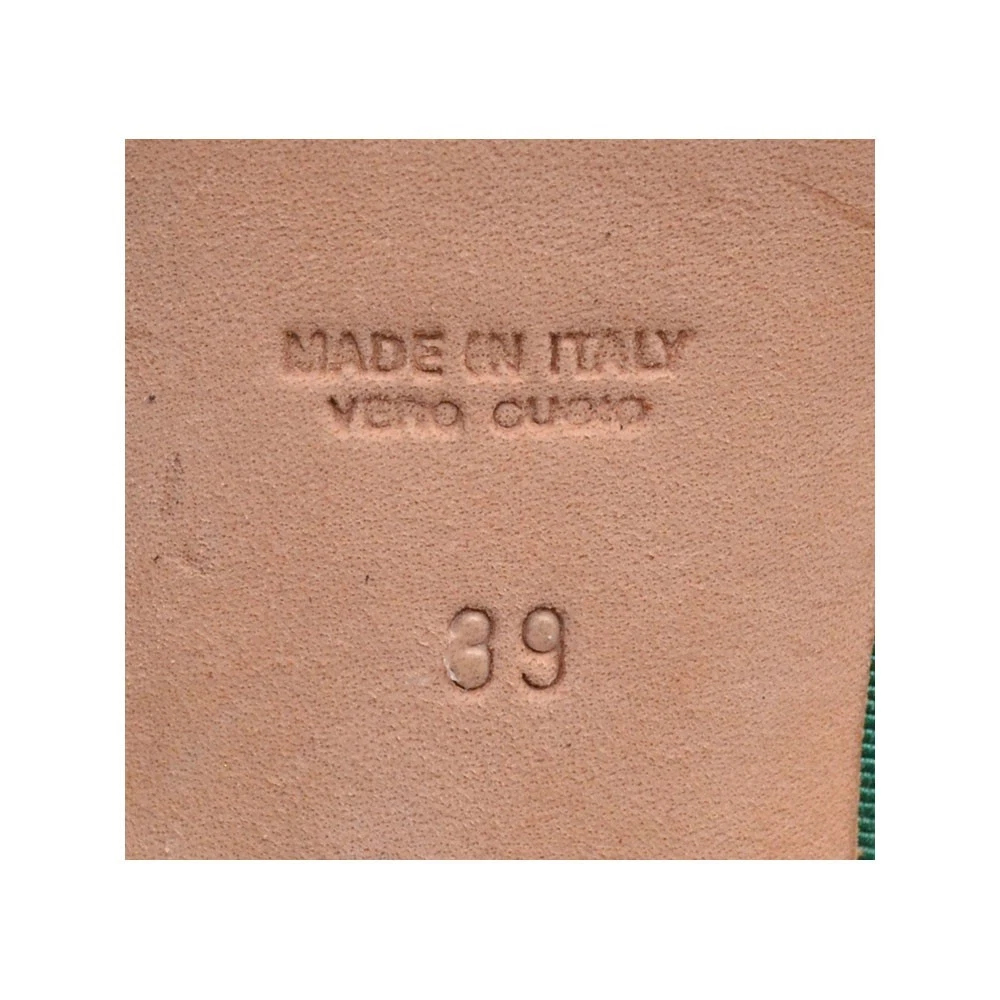 女士 Martin Clay $395 露趾厚底高跟鞋 39 / 8.5 绿色帆布鞋跟-