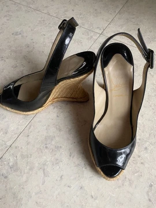 Christian Louboutin 高跟鞋 皮革 黑色 EU35 US5 日本 F/S 二手-