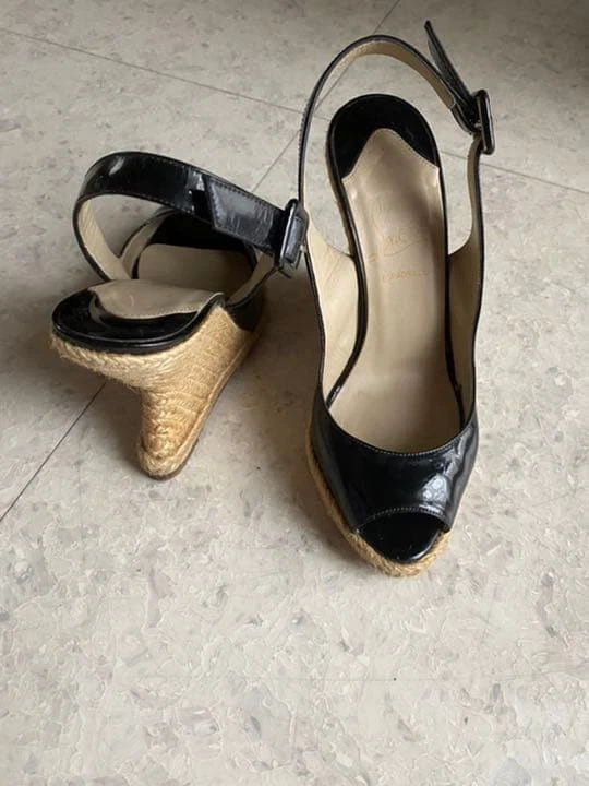 Christian Louboutin 高跟鞋 皮革 黑色 EU35 US5 日本 F/S 二手-
