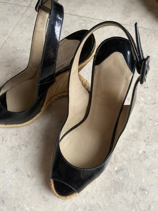 Christian Louboutin 高跟鞋 皮革 黑色 EU35 US5 日本 F/S 二手-
