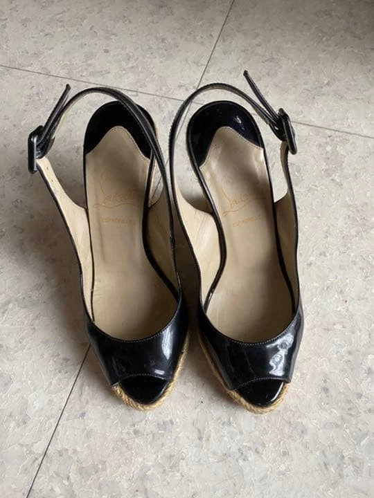 Christian Louboutin 高跟鞋 皮革 黑色 EU35 US5 日本 F/S 二手-