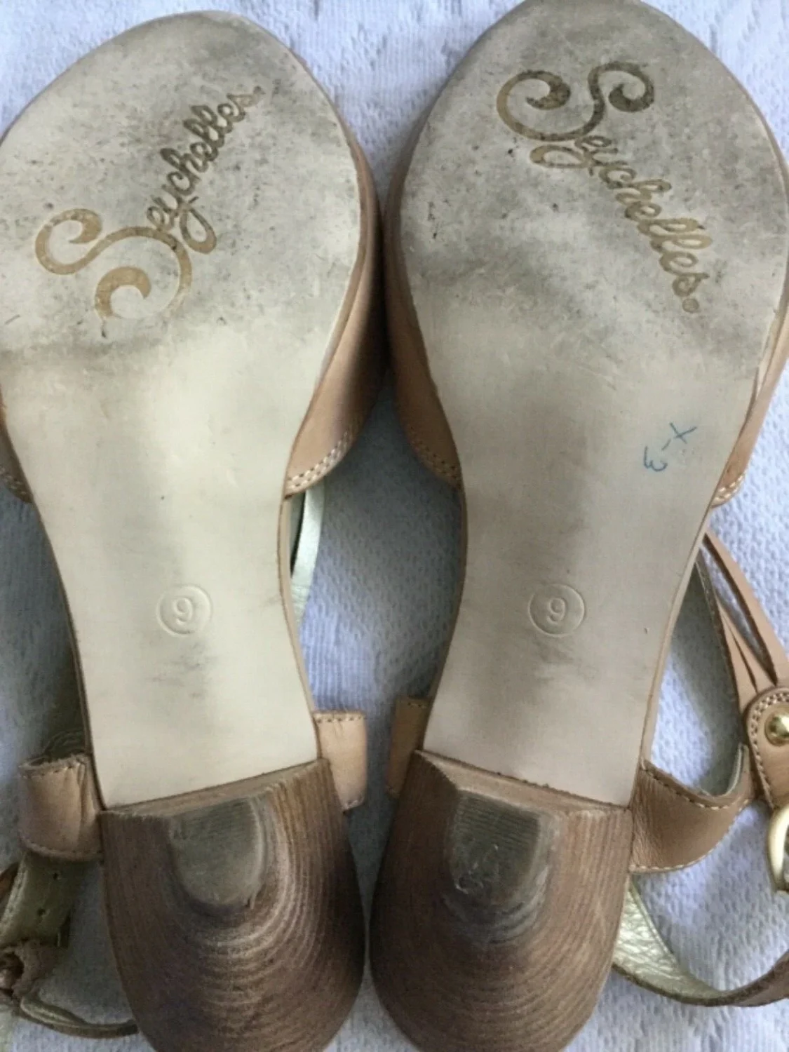 SEYCHELLES 9 M 天然皮革 PeepToe 露跟高跟鞋-
