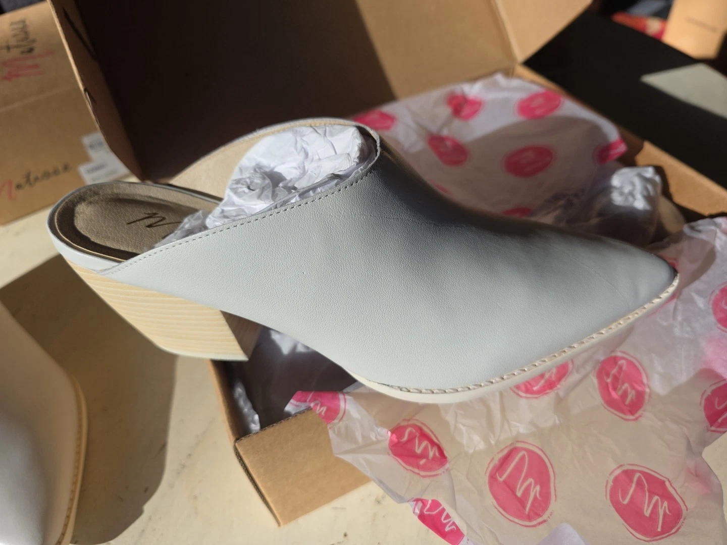 女士 Matisse Cammy Mule 白色皮革尖头 7.5 码-