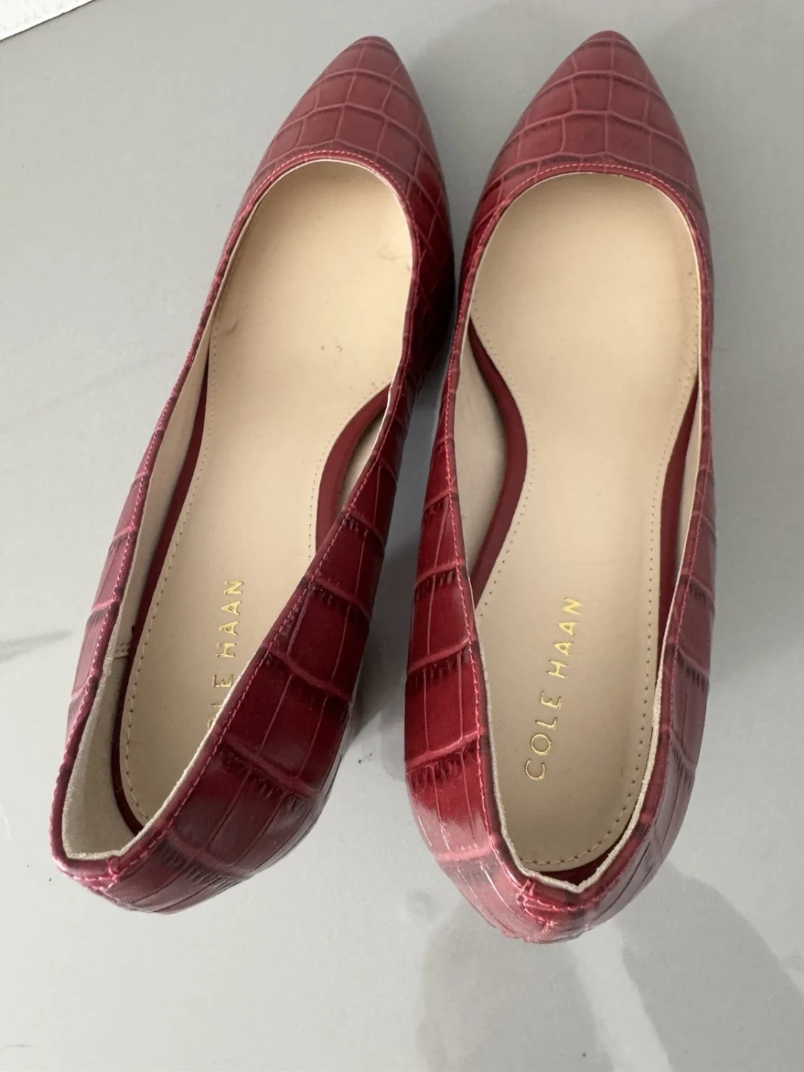 Cole Haan 3 英寸泵 Fuschia Snake 尺寸 7B-