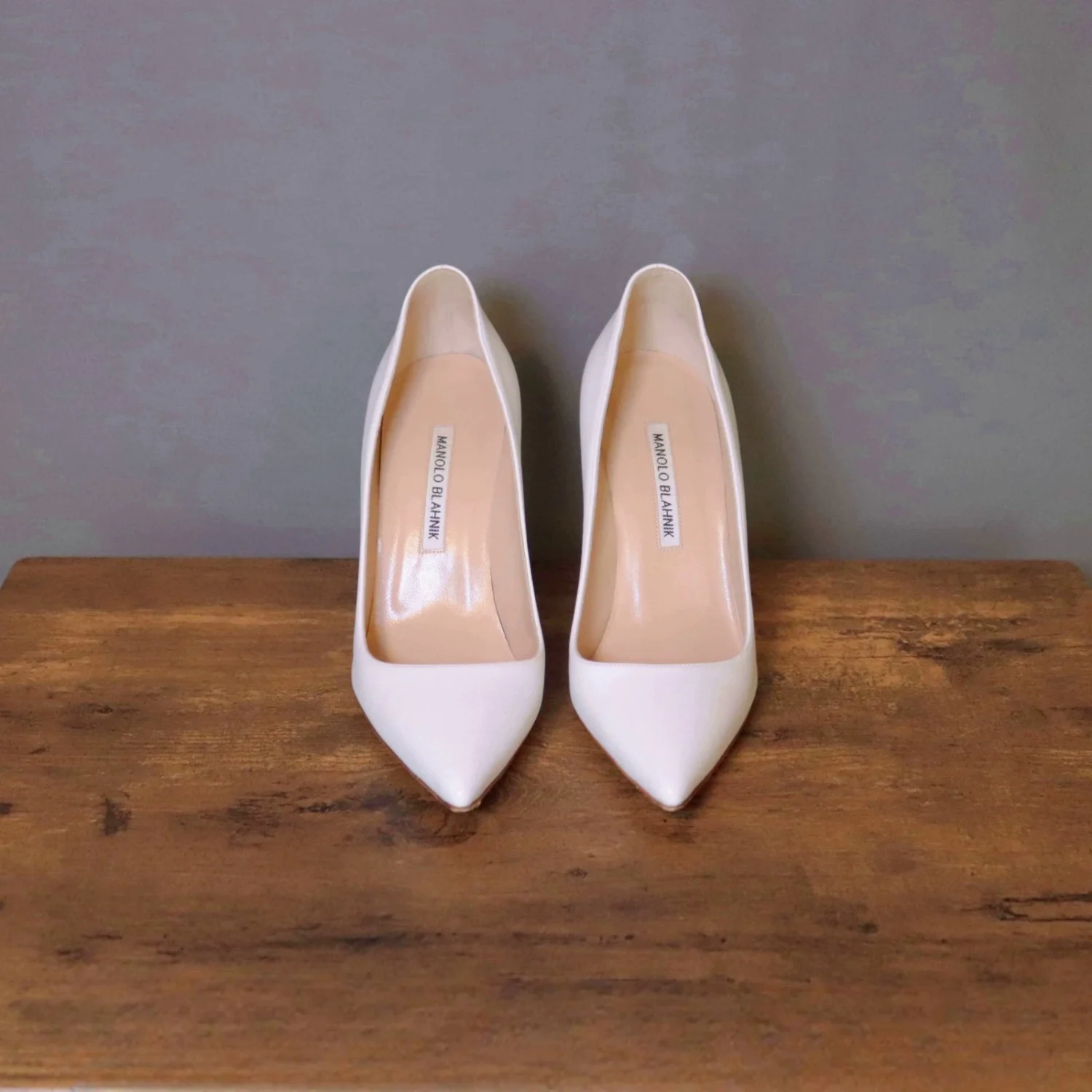 Manolo Blahnik 37.5 白色细高跟鞋经典 BB 高跟鞋-