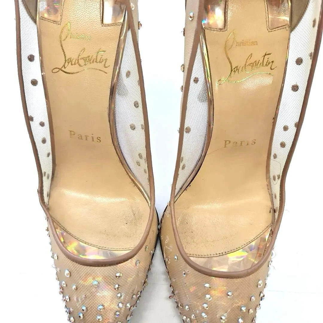 Christian Louboutin Strass 尖头网眼泵 36-