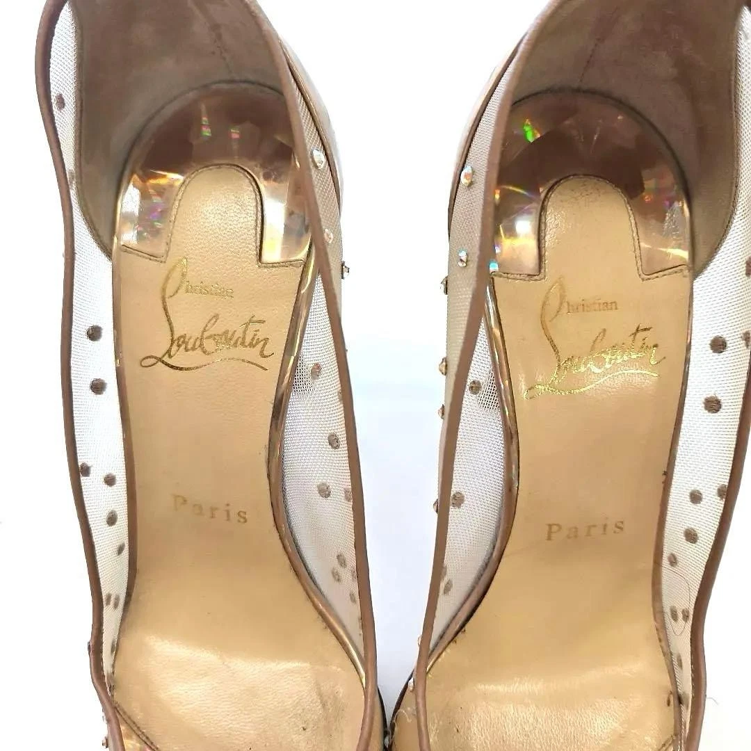 Christian Louboutin Strass 尖头网眼泵 36-