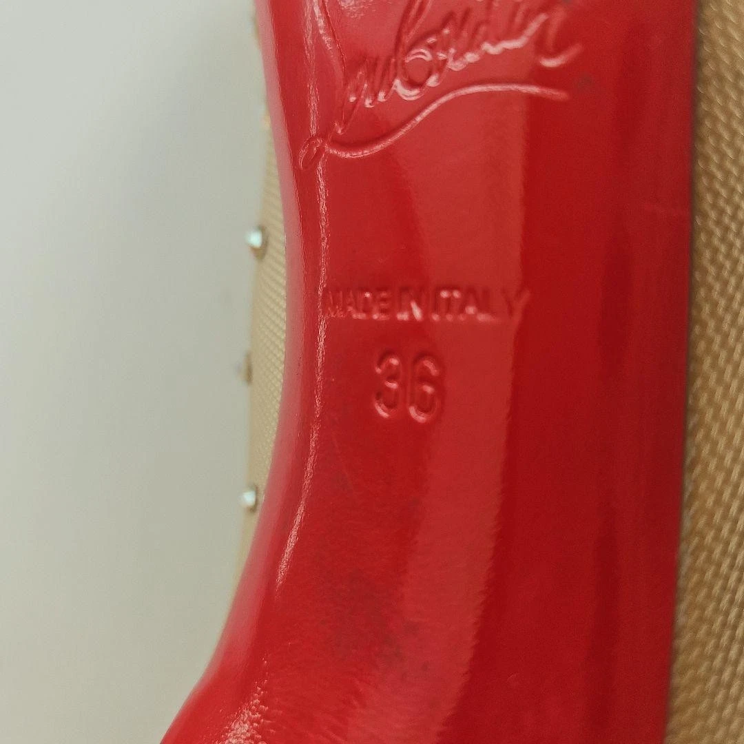 Christian Louboutin Strass 尖头网眼泵 36-