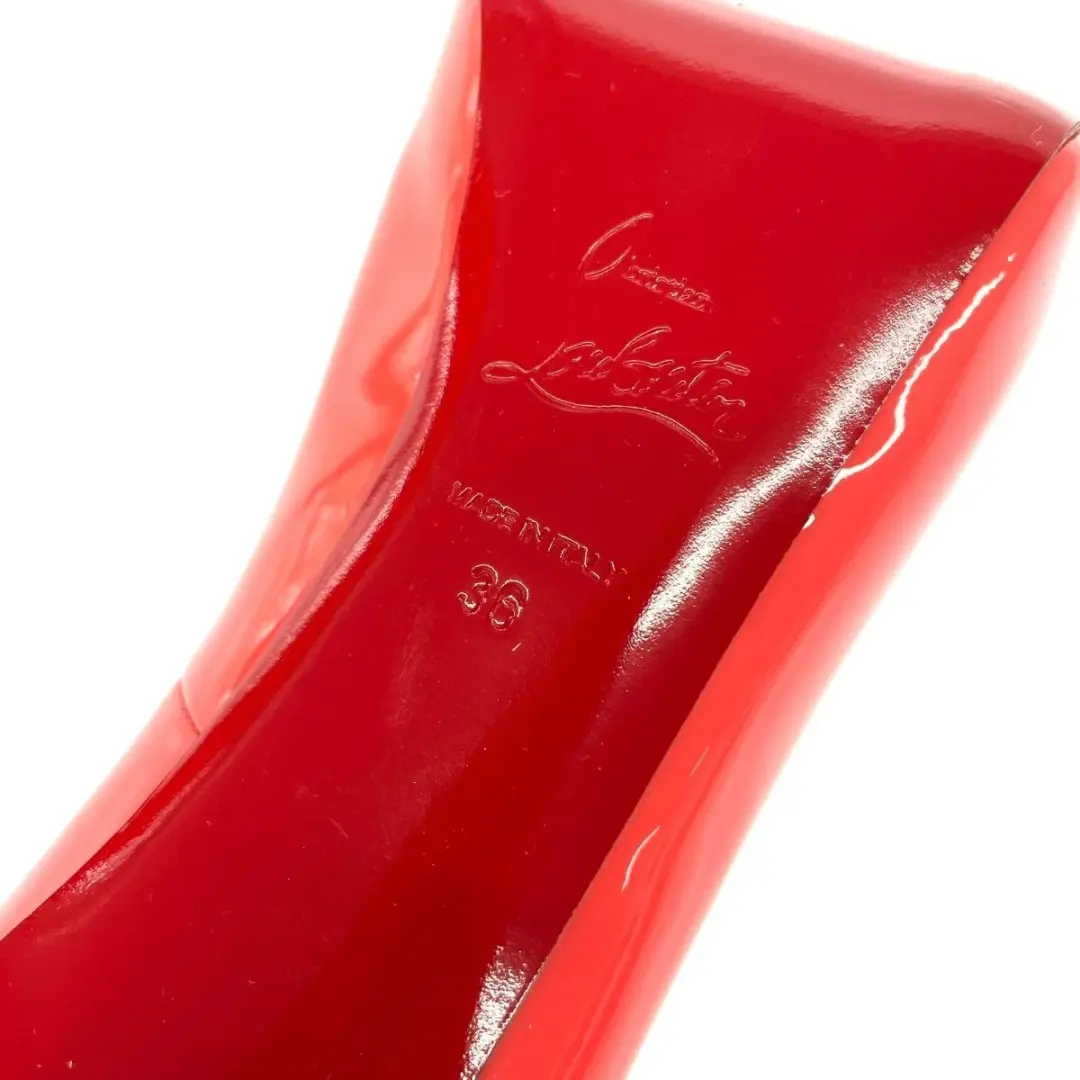 Christian Louboutin 粉色专利窥视泵 36-