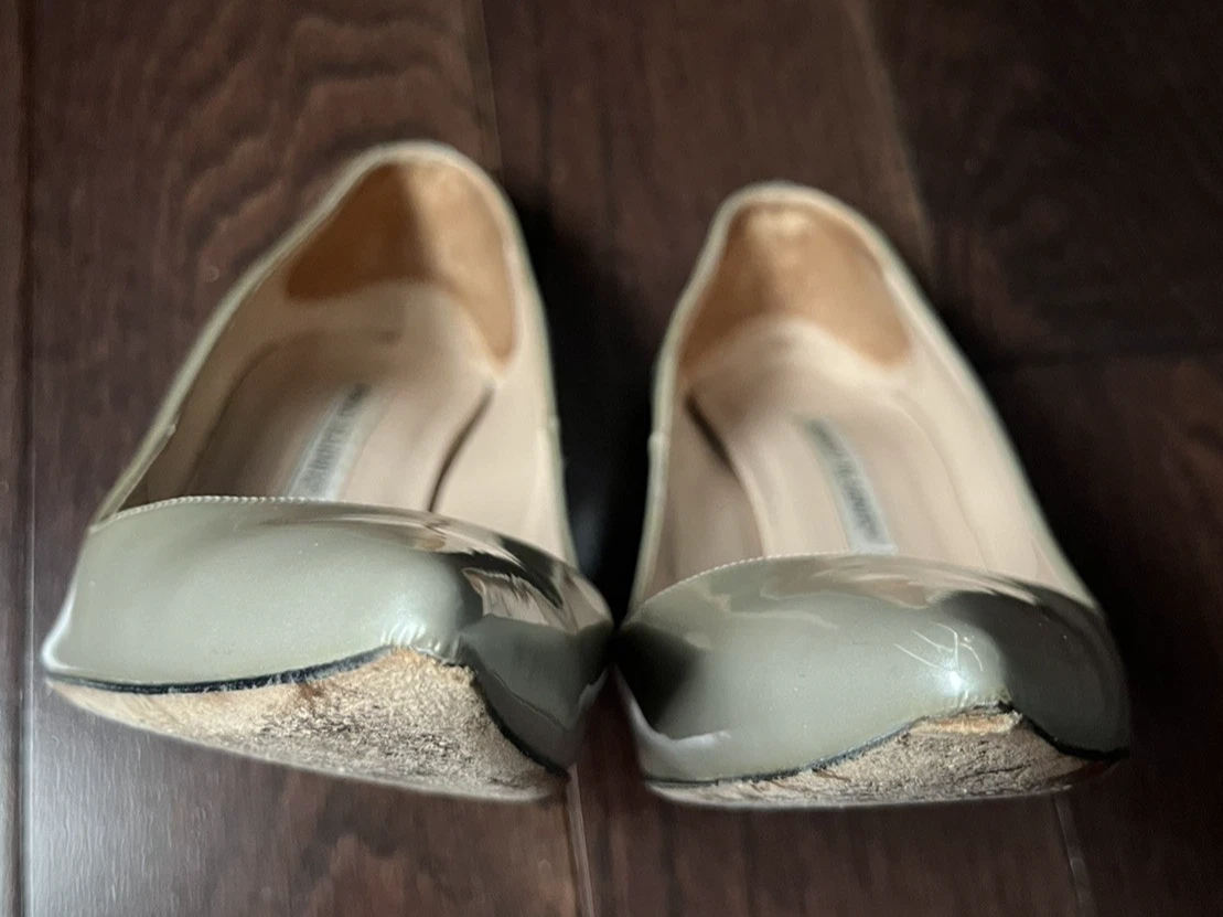Manolo Blahnik 漆皮高跟鞋银色美国 8.5 | 欧盟 38.5-