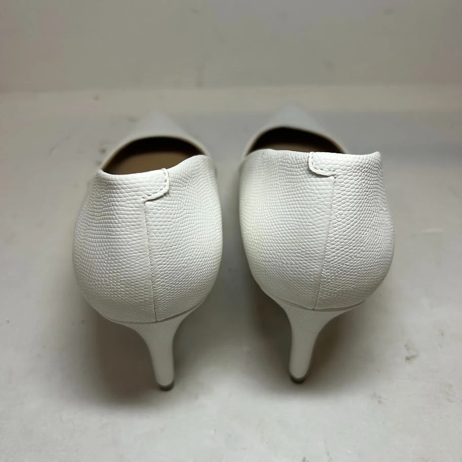 Alfani 女式 9.5 M 白色人造皮革牛仔裤尖头高跟鞋 DISPLAYNA5-