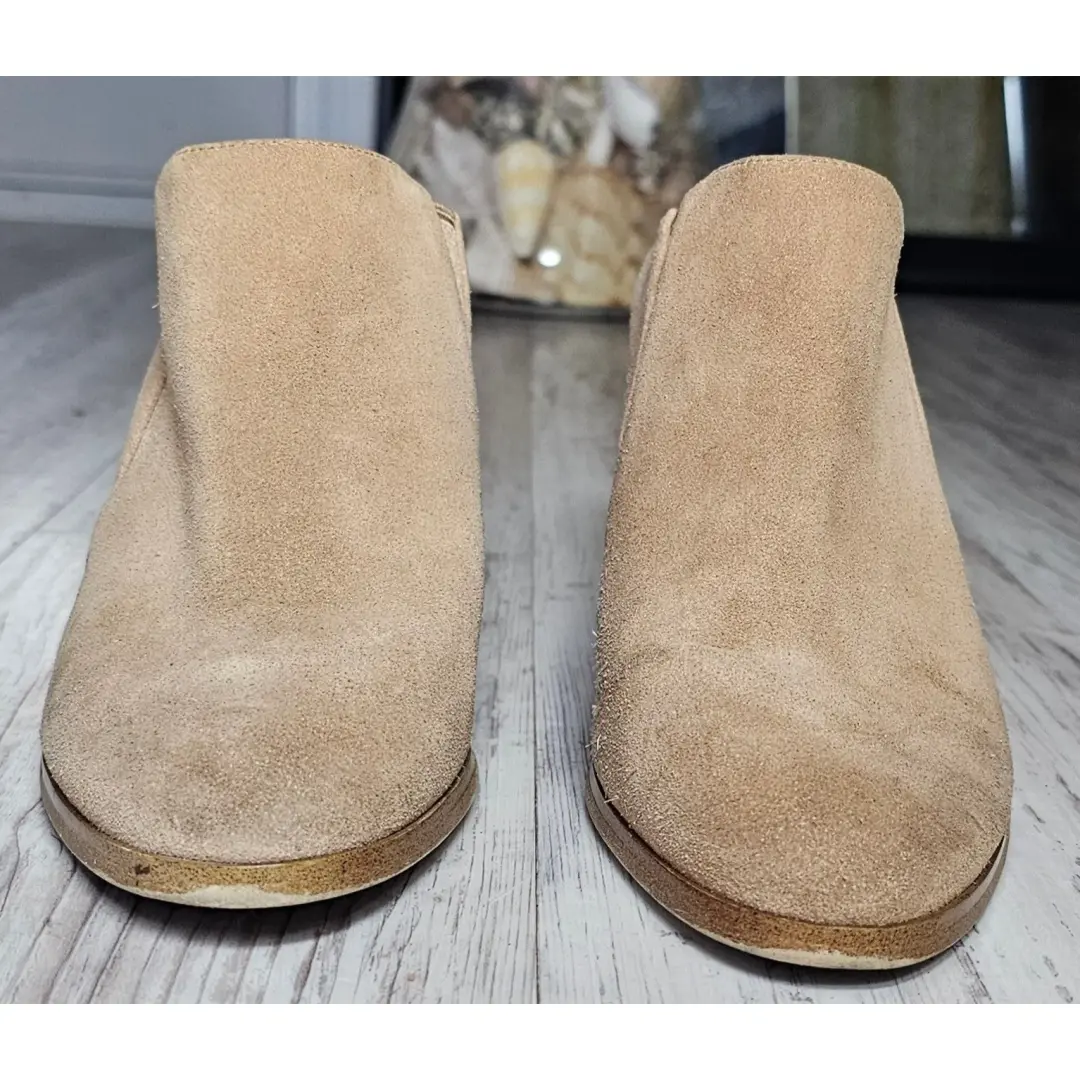 Michael Kors 棕褐色麂皮绒粗跟穆勒鞋踝靴女式 8M-