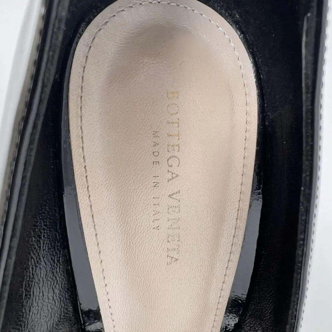 Bottega Veneta 黑色专利高跟鞋 Intrecciato 鞋跟 EU 40.5-