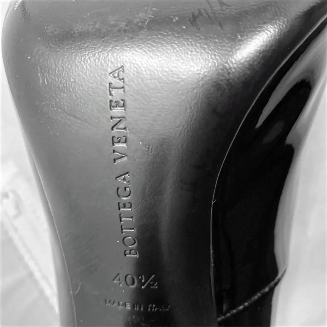 Bottega Veneta 黑色专利高跟鞋 Intrecciato 鞋跟 EU 40.5-
