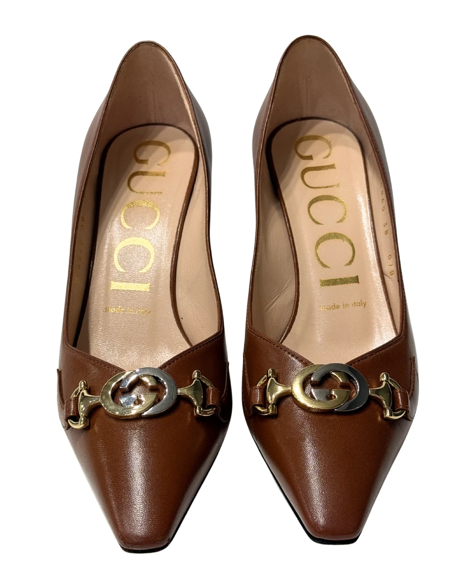 $1000 GUCCI 原始棕色 Zumi 75 毫米高跟鞋 8/38 码-