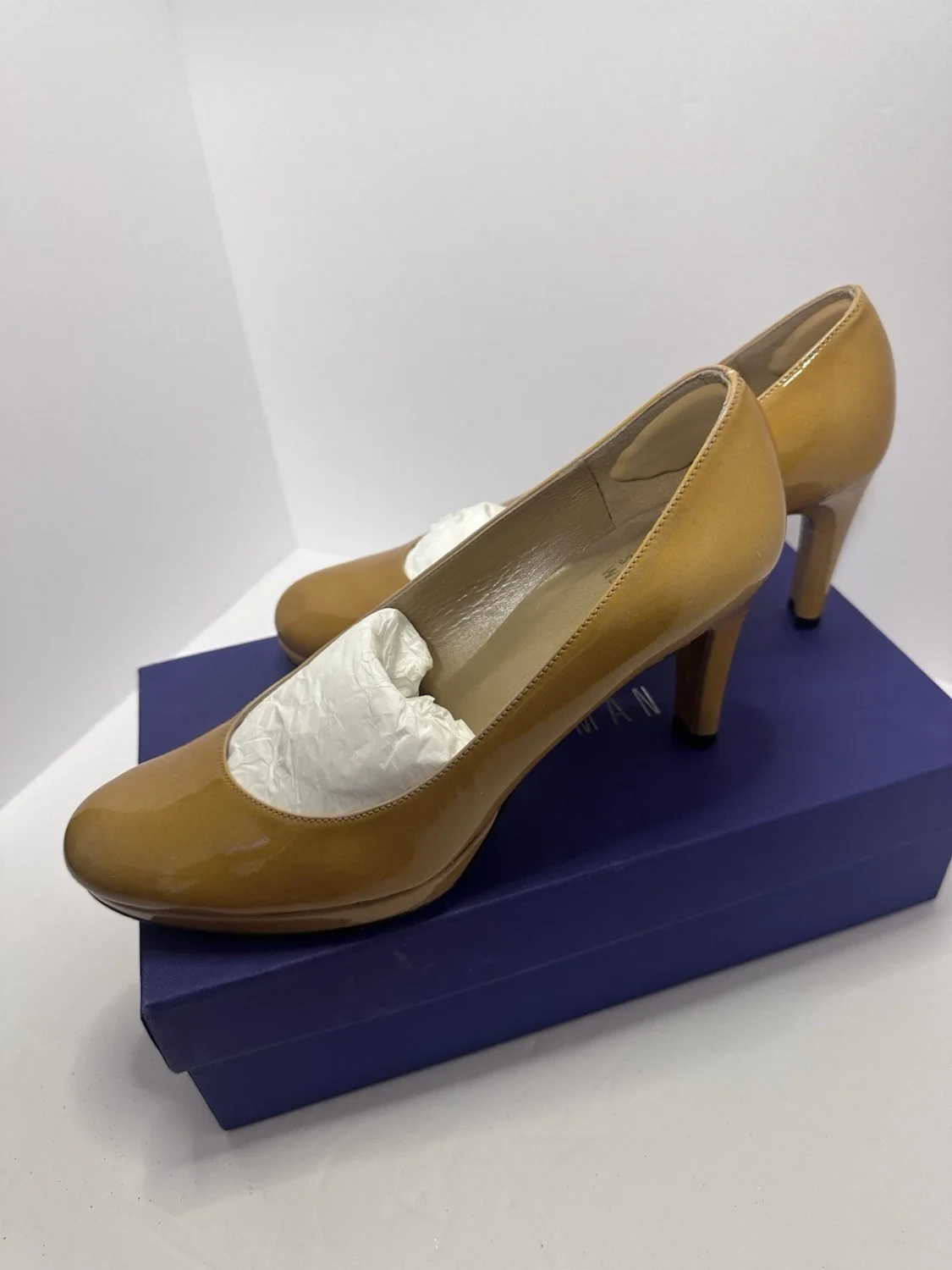 Stewart Weitzman Pumps 尺寸 7m Adobe Aniline 漆皮芥末博客-