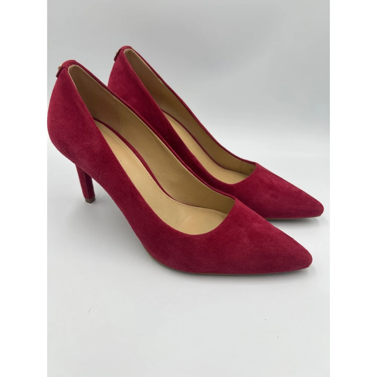 Michael Kors Dorothy Flex Pump Berry 红色麂皮绒尖头高跟鞋 8.5-
