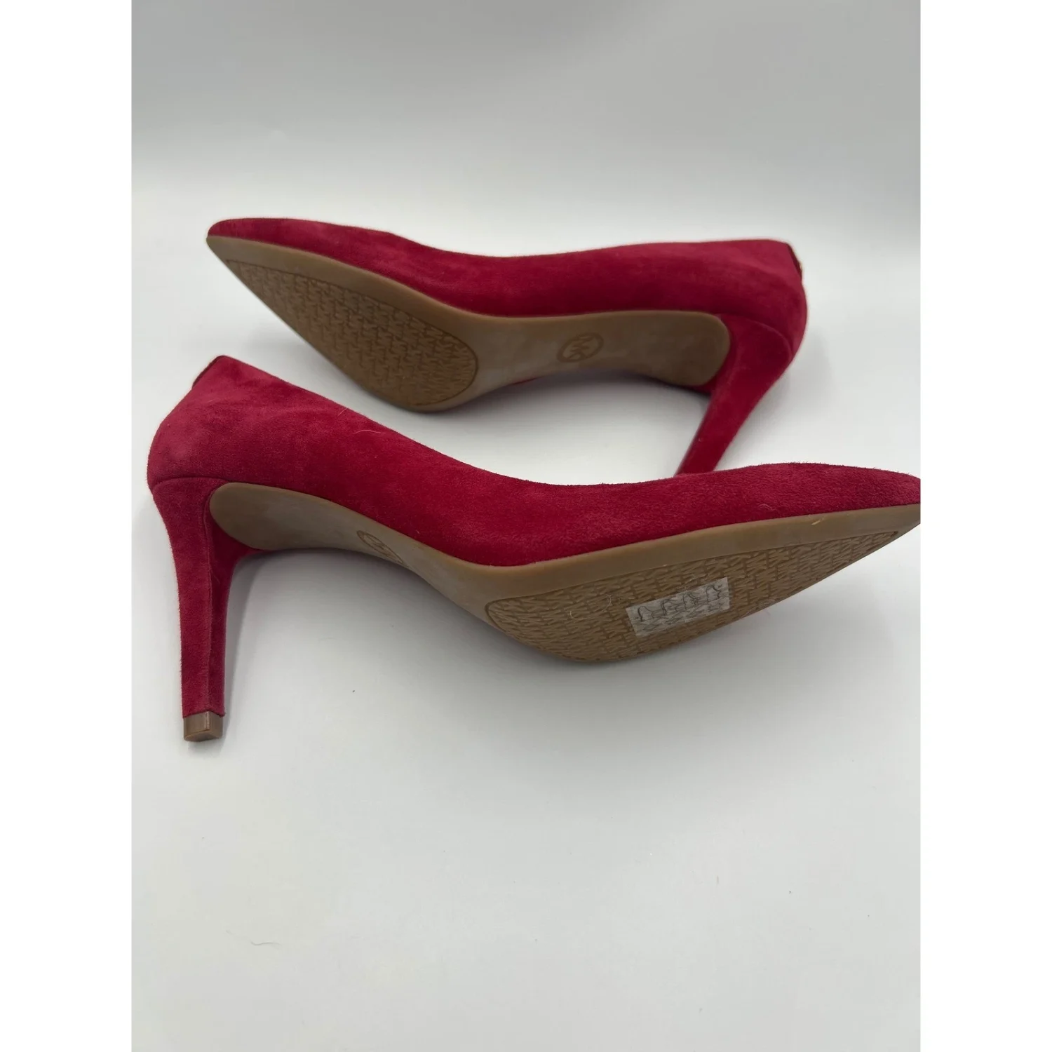 Michael Kors Dorothy Flex Pump Berry 红色麂皮绒尖头高跟鞋 8.5-