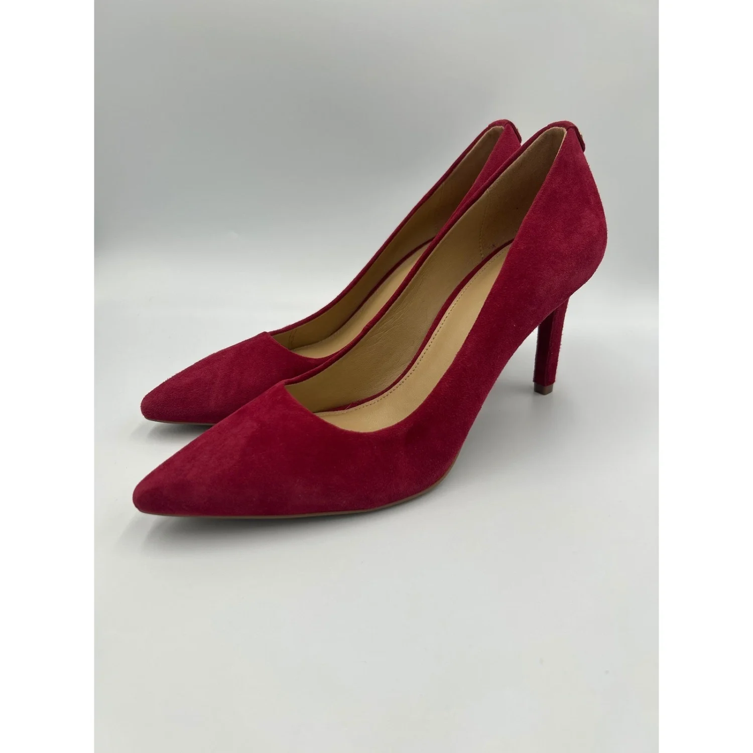 Michael Kors Dorothy Flex Pump Berry 红色麂皮绒尖头高跟鞋 8.5-