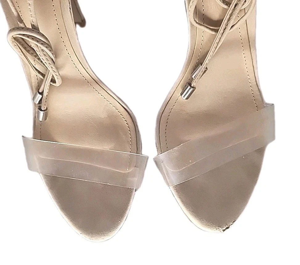 SCHUTZ Josseana露趾磨砂高跟鞋凉鞋女式7B-