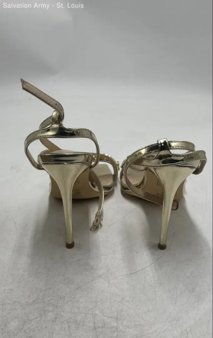 Elisabet Tang 女式 TES3147 金色露趾高跟鞋 7.5 码-