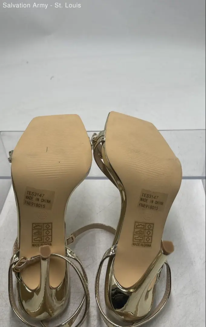 Elisabet Tang 女式 TES3147 金色露趾高跟鞋 7.5 码-