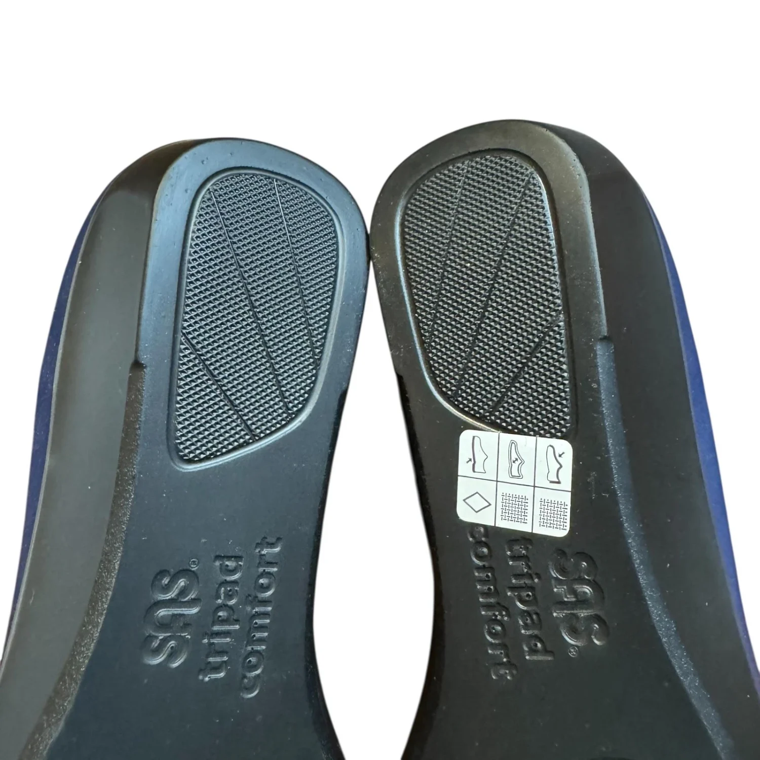 SAS 鞋女式 9.5WW 码海军蓝一脚蹬礼服楔形 Tripad 舒适美国制造-